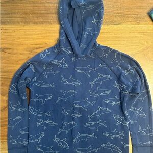 Hanna Andersson Boys Reversible Shark Hoodie Size 10 VGUC